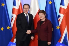 Thủ tướng Anh David Cameron và người đồng cấp Ba Lan Beata Szydlo. (Ảnh: PAP)