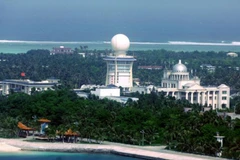 Một công trình mà Trung Quốc xây dựng trái phép trên đảo Phú Lâm của Việt Nam. (Nguồn: scmp.com)