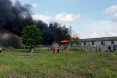 Hiện trường vụ hỏa hoạn. (Ảnh: Công Mạo/TTXVN)