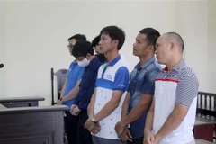 Các bị cáo nghe tòa tuyên án. (Ảnh: Nguyễn Nam/TTXVN)
