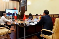 Thứ trưởng Bộ Ngoại giao Tô Anh Dũng hội đàm với Quốc vụ khanh Đức Niels Annen. (Ảnh: TTXVN)