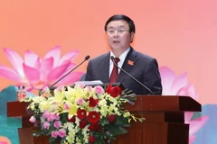 Giáo sư-tiến sỹ Nguyễn Xuân Thắng, Bí thư Trung ương Đảng, Giám đốc Học viện Chính trị quốc gia Hồ Chí Minh phát biểu. (Ảnh: Doãn Tấn/TTXVN)