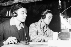 Bộ phận điện vụ của Thông tấn xã Giải phóng hoạt động trong thời kỳ kháng chiến chống Mỹ, cứu nước. (Ảnh: TTXVN)