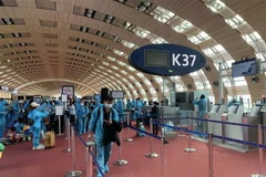 Công dân Việt Nam tại sân bay. (Ảnh: TTXVN phát)