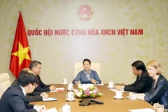 Chủ tịch Quốc hội Nguyễn Thị Kim Ngân điện đàm với Chủ tịch Quốc hội New Zealand Trevor Mallard. (Ảnh: Trọng Đức/TTXVN)