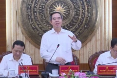 Ông Nguyễn Văn Bình, Ủy viên Bộ Chính trị, Bí thư Trung ương Đảng, Trưởng ban Kinh tế Trung ương, Trưởng Ban Chỉ đạo 218 phát biểu tại hội nghị. (Ảnh: Nguyễn Nam/TTXVN)