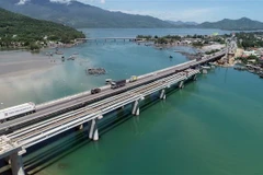 Cầu Hải Vân 2, cây cầu dài nhất trên tuyến thi công hầm đường bộ Hải Vân 2, thuộc địa phận tỉnh Thừa Thiên-Huế và Đà Nẵng, dự kiến hoàn thành trong quý 4/2020. (Ảnh: Huy Hùng/TTXVN)