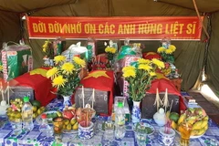 Các hài cốt liệt sỹ được bảo quản chu đáo trong tiểu, quách. (Ảnh: Nguyên Lý/TTXVN)