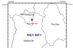 Bản đồ chấn tâm động đất. (Nguồn: Viện Vật lý địa cầu)