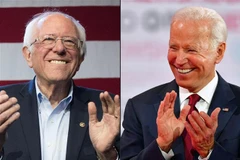 Ứng viên tiềm năng tranh cử Tổng thống Mỹ của đảng Dân chủ, cựu Phó Tổng thống Joe Biden (ảnh phải) và đối thủ là Thượng nghị sỹ Bernie Sanders. (Ảnh: AFP/TTXVN)