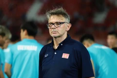 Đội tuyển Việt Nam của Huấn luyện viên Philippe Troussier sẽ bước vào chiến dịch chính thức đầu tiên tại Vòng loại thứ hai World Cup 2026 khu vực châu Á với hai trận đấu gặp Philippines và Iraq. (Ảnh: Hoài Nam/Vietnam+)