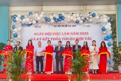 Ngày hội việc làm năm 2023 chuyên đề việc làm bán thời gian. (Ảnh: CTV/Vietnam+)