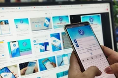 Truy cập ứng dụng VssID-Bảo hiểm xã hội số. (Ảnh: PV/Vietnam+)