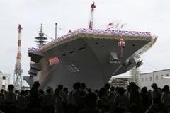 Nhật Bản mới đã trình làng "Izumo", tàu chiến lớn nhất của nước này kể từ sau Chiến tranh Thế giới thứ 2. (Ảnh: todayonline.com) 