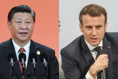Chủ tịch Trung Quốc Tập Cận Bình (phải) và Tổng thống Phép Emmanuel Macron. (Ảnh: China Plus)
