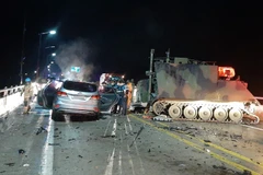 Hiện trường vụ tai nạn. (Ảnh: Yonhap/TTXVN)