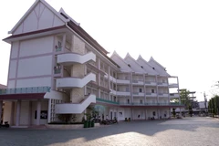 Một góc khu ký túc xá của Đoàn lưu học sinh Việt Nam tại Trường Đại học Quốc gia Lào ở thủ đô Viêng Chăn. (Ảnh: Phạm Kiên/Phóng viên TTXVN tại Lào)