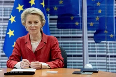 Chủ tịch Ủy ban châu Âu (EC) Ursula von der Leyen phát biểu tại Brussels, Bỉ. (Ảnh: THX/TTXVN)