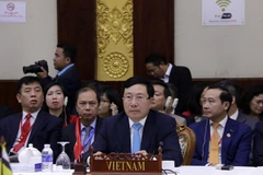 Phó Thủ tướng, Bộ trưởng Ngoại giao Phạm Bình Minh tại cuộc họp. (Ảnh: Phạm Kiên/TTXVN)