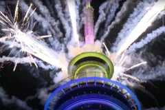 Pháo hoa đón mừng năm mới tại New Zealand. (Ảnh: Evening Standard)