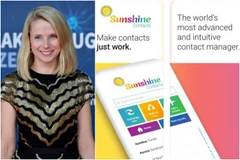 Bà Marissa Mayer với ứng dụng mới. (Ảnh: The Straits Times)