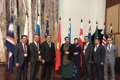 Ủy viên Bộ Chính trị, Phó Chủ tịch Thường trực Quốc hội Tòng Thị Phóng cùng các đại biểu Quốc hội Việt Nam tham dự Diễn đàn Nghị viện châu Á - Thái Bình Dương 2020. (Ảnh: TTXVN)