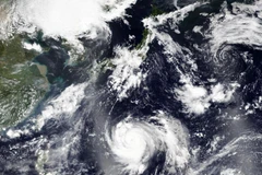 Bão Haishen nhìn từ vệ tinh. (Ảnh: Japan Today)