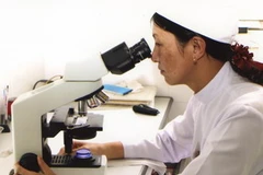 Xét nghiệm phát hiện bệnh sốt rét. (Ảnh: Hữu Oai/TTXVN)