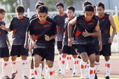 Đội tuyển U23 Malaysia tập luyện chuẩn bị cho kế hoạch đoạt huy chương vàng trong đêm chung kết. (Ảnh: Internet)