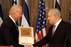 Phó Tổng thống Mỹ Joseph Biden và Thủ tướng Israel Benjamin Netanyahu. (Ảnh: AP)