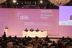 Bộ trưởng Quốc phòng Đức Ursula von der Leyen phát biểu tại Đối thoại Shangri La lần thứ 14 tại Singapore, ngày 31/5. (Nguồn: TTXVN)