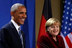 Thủ tướng Đức Angela Merkel và Tổng thống Mỹ Barack Obama. (Nguồn: Reuters)