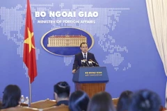Người phát ngôn Bộ Ngoại giao Lê Hải Bình phát biểu tại buổi họp báo. (Ảnh: An Đăng/TTXVN)