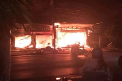 Hiện trường vụ cháy. (Ảnh: Trung Nguyên/TTXVN)