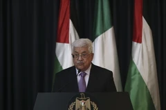 Tổng thống Palestine Mahmoud Abbas tại cuộc họp báo ở thành phố Bethlehem, Bờ Tây ngày 1/11. (Nguồn: THX/TTXVN)
