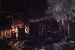 Hiện trường vụ cháy. (Ảnh: Trung Nguyên/TTXVN)