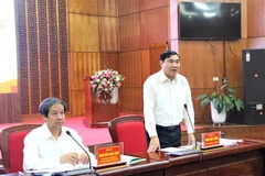 Bí thư Tỉnh uỷ Điện Biên Trần Quốc Cường phát biểu tại buổi làm việc. (Ảnh: Bộ GD-ĐT)