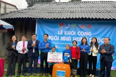 Công trình “Ngôi nhà hạnh phúc” do Ban Đoàn kết tập hợp Thanh niên Trung ương Đoàn đề xuất, Trung tâm tình nguyện Quốc gia và các tỉnh/thành Đoàn phối hợp triển khai. (Ảnh: PV/Vietnam+)