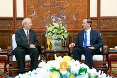 Chủ tịch nước Trần Đại Quang tiếp Đại sứ Bulgaria tại Việt Nam Evgueni Stefanov Stoytchev đến chào từ biệt nhân kết thúc nhiệm kỳ công tác. (Ảnh: Nhan Sáng/TTXVN)