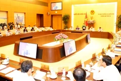 Phiên họp thứ 14 của Ủy ban Thường vụ Quốc hội khóa XIV, sáng 11/9. (Ảnh: Trọng Đức/TTXVN)