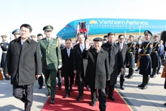 Hình ảnh lễ đón Tổng Bí thư Nguyễn Phú Trọng ở sân bay Bắc Kinh