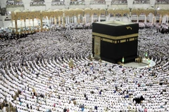 Người Hồi giáo cầu nguyện trong lễ hội hành hương Hajj ở thánh địa Mecca ngày 23/6. (Nguồn: AFP/TTXVN)