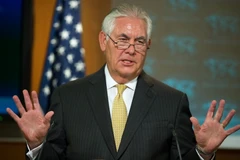 Ngoại trưởng Mỹ Rex Tillerson trong cuộc họp báo tại trụ sở Bộ Ngoại giao ở Washington, DC. (Nguồn: AFP/TTXVN)