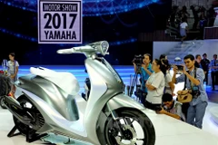 Một mẫu xe tay ga của hãng YAMAHA tại triển lãm Môtô Xe máy Việt Nam lần thứ 2 (Vietnam Motorcycle Show 2017 – VMCS 2017), tháng 5/2017. (Ảnh: Thế Anh/Vietnam+)