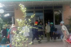 Hiện trường nơi xảy ra vụ cháy. (Ảnh: Công Thử/TTXVN)