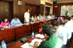 Bộ trưởng Đào Ngọc Dung phát biểu tại buổi làm việc. (Ảnh: Bùi Như Trường Giang/TTXVN)