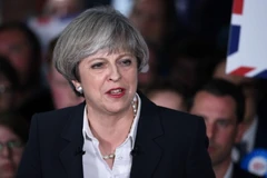 Thủ tướng Anh Theresa May tại cuộc vận động tranh cử ở Bradford, Tây Yorkshire ngày 5/6. (Nguồn: AFP/TTXVN)