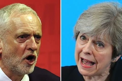 Thủ tướng Anh Theresa May (phải) và Chủ tịch Công đảng đối lập Jeremy Corbyn (trái). (Nguồn: AFP/TTXVN)