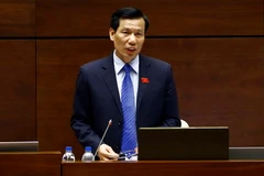 Bộ trưởng Bộ Văn hóa, Thể thao và Du lịch Nguyễn Ngọc Thiện trả lời chất vấn của các đại biểu Quốc hội. (Ảnh: An Đăng/TTXVN)
