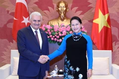Chủ tịch Quốc hội Nguyễn Thị Kim Ngân tiếp Thủ tướng Cộng hòa Thổ Nhĩ Kỳ Binali Yildirim đang thăm chính thức Việt Nam. (Ảnh: Trọng Đức/TTXVN)